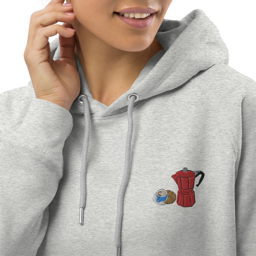Mokka Pot composition | Bestickter Frauen Bio Baumwoll Hoodie