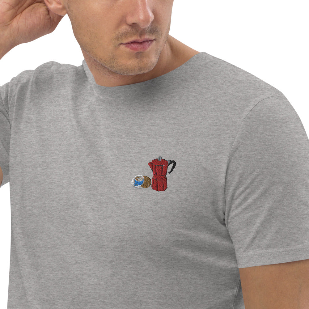 Mokka Pot composition | Besticktes Organic Bio Baumwoll-T-Shirt