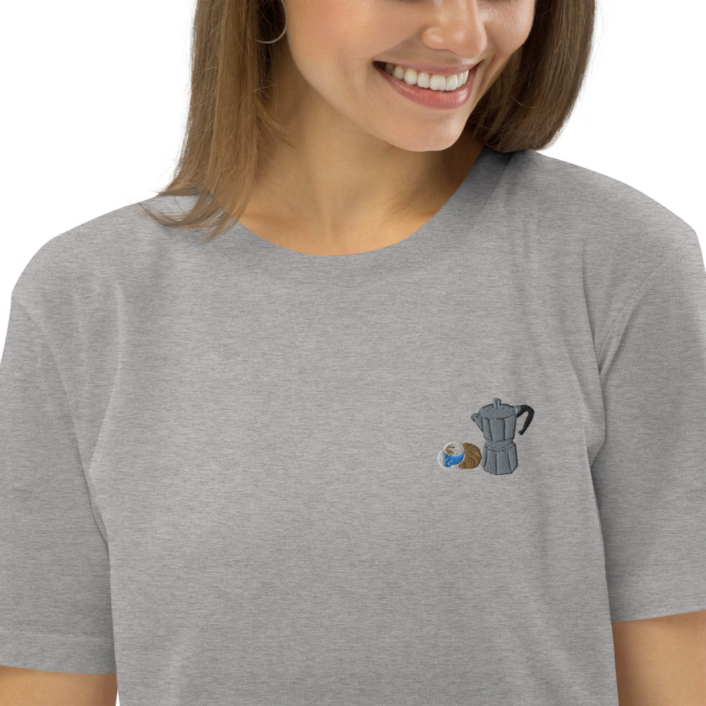 Mokka Pot composition | Besticktes Oversized Organic Bio Baumwoll-T-Shirt