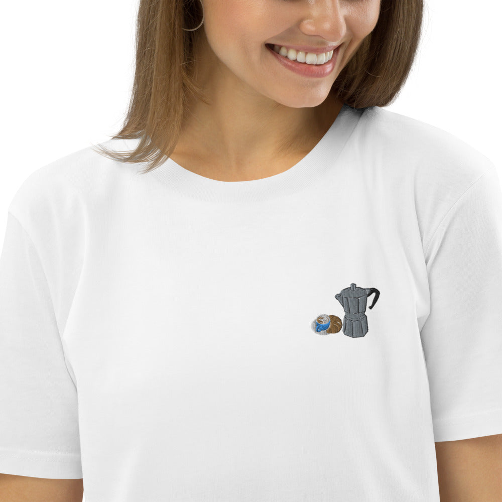 Mokka Pot composition | Besticktes Oversized Organic Bio Baumwoll-T-Shirt