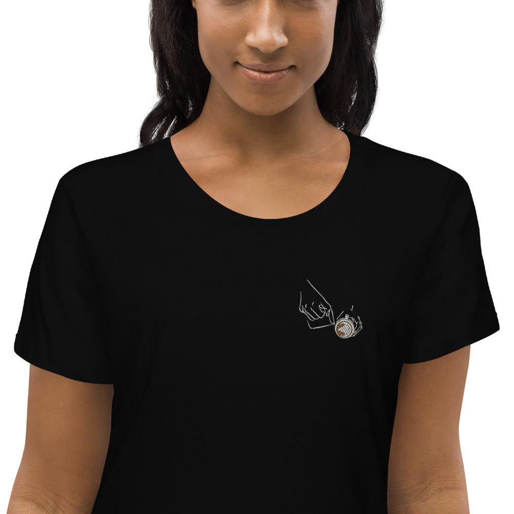 Latte Art | Besticktes Bio-Baumwoll Damen T-Shirt