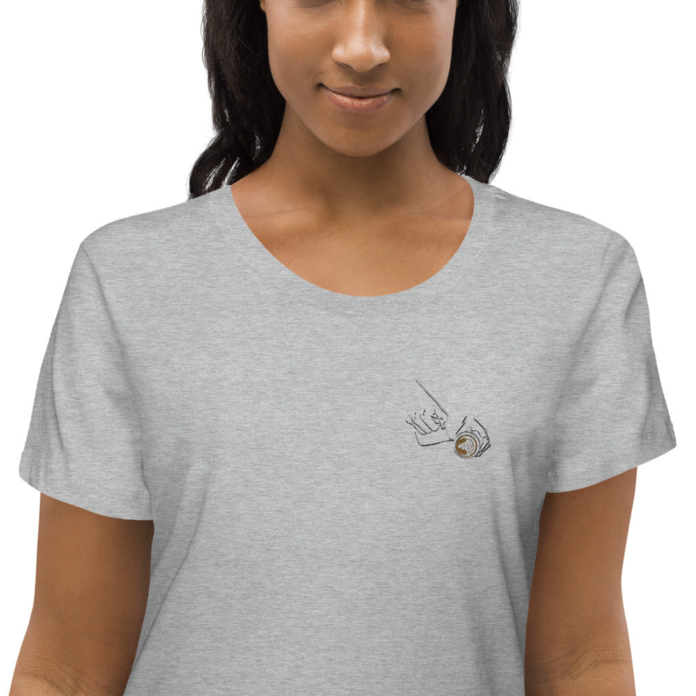 Latte Art | Besticktes Bio-Baumwoll Damen T-Shirt