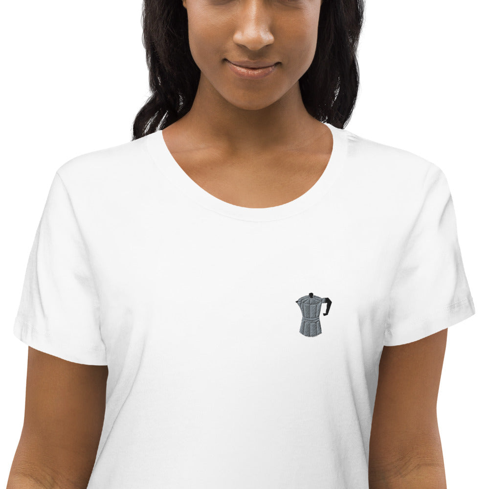 Espressokocher | Besticktes Bio-Baumwoll Damen T-Shirt
