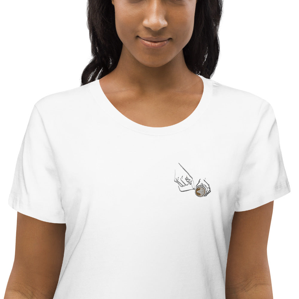Latte Art | Besticktes Bio-Baumwoll Damen T-Shirt