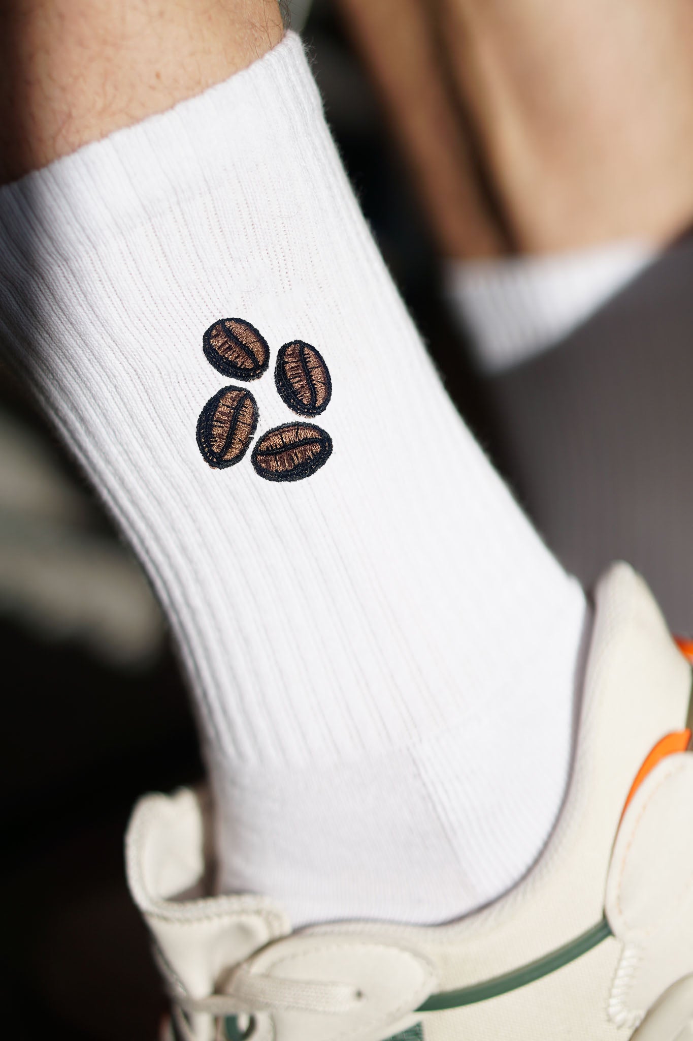 Coffee Beans | Bestickte Bio Baumwoll Socken