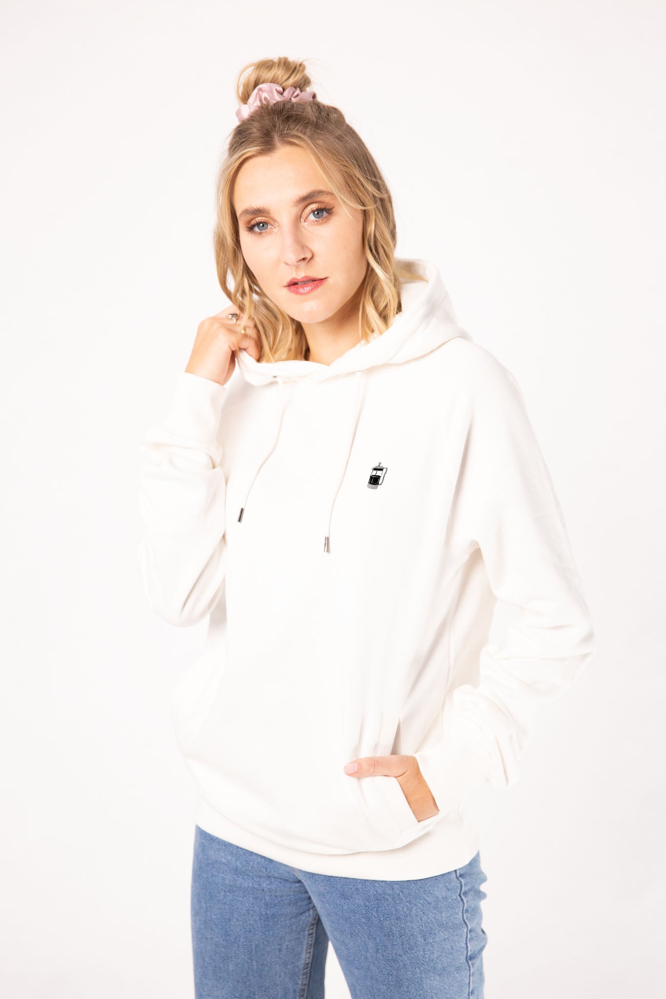 French Press | Bestickter Frauen Bio Baumwoll Hoodie