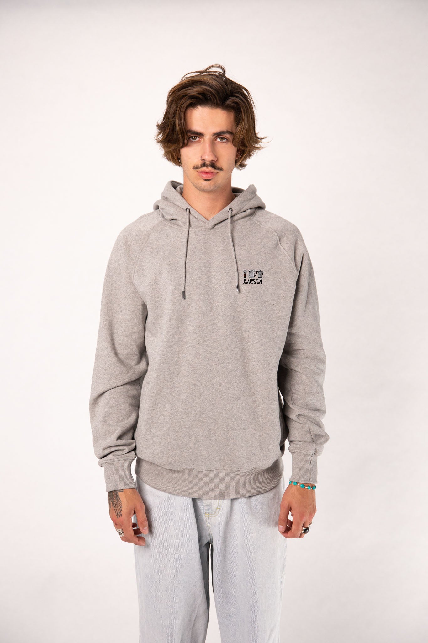 Barista Set | Bestickter Organic Bio Baumwoll Männer Hoodie