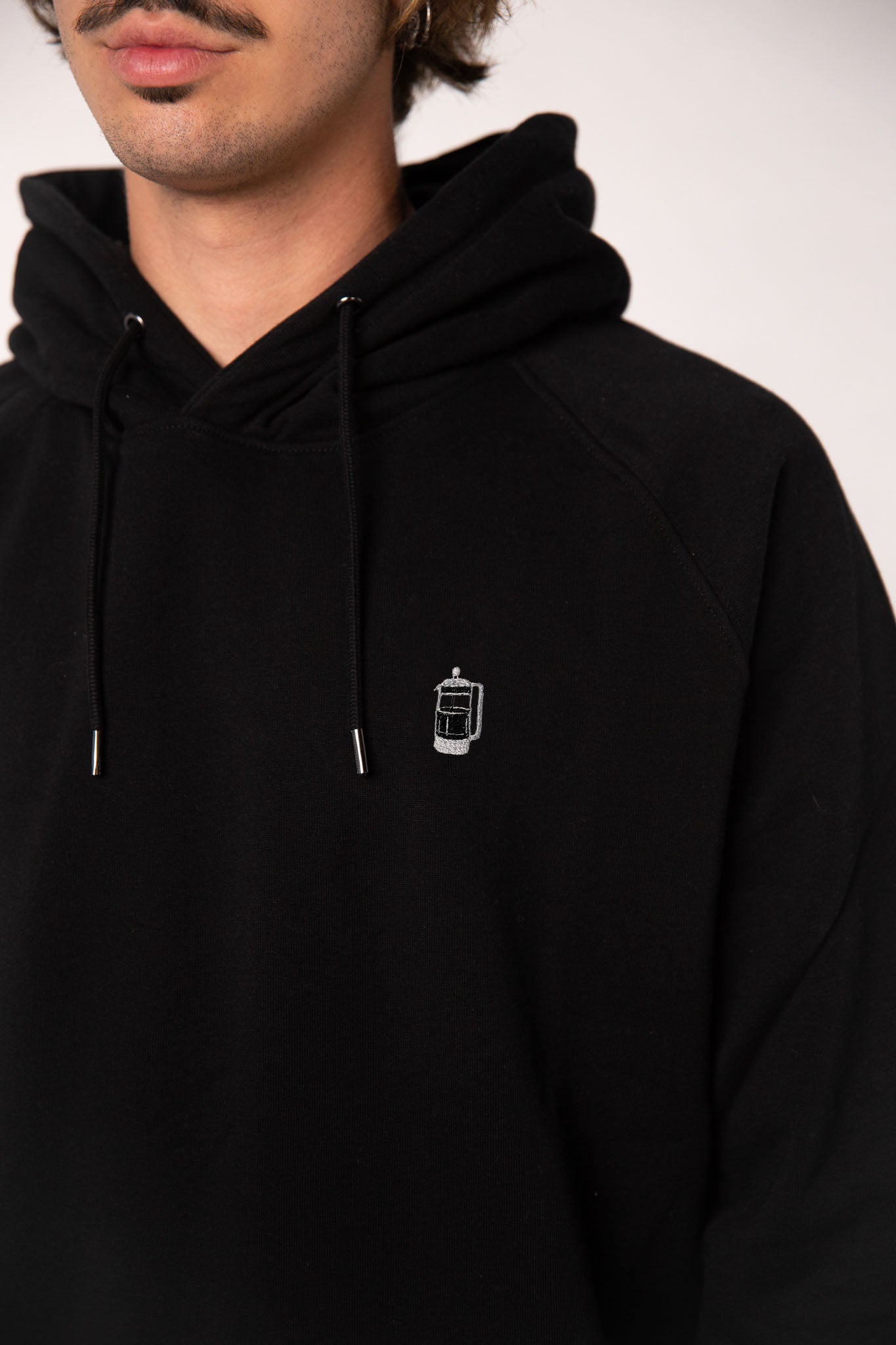 French Press | Bestickter Männer Bio Baumwoll Hoodie