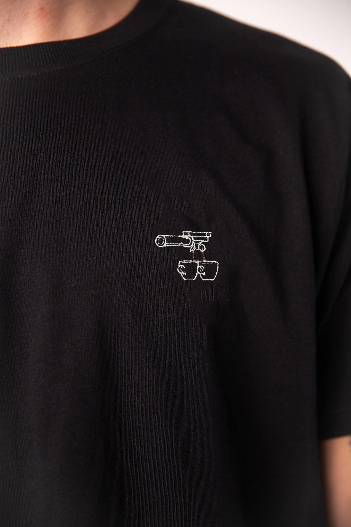 Due Caffè | Besticktes Bio Baumwoll Männer T-Shirt