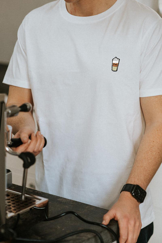 Latte Macchiato | Besticktes Organic Bio Baumwoll Männer T-Shirt