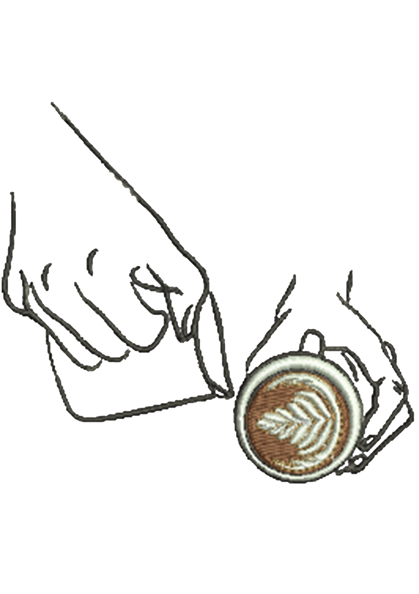 Latte Art | Bestickter Männer Bio Baumwoll Hoodie