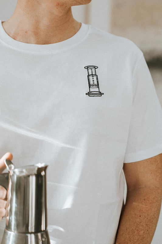 Air Coffee | Besticktes Bio Baumwoll Männer T-Shirt
