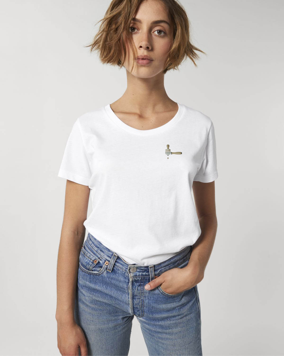 Siebträger & Tamper | Besticktes Bio Baumwoll Damen T-Shirt