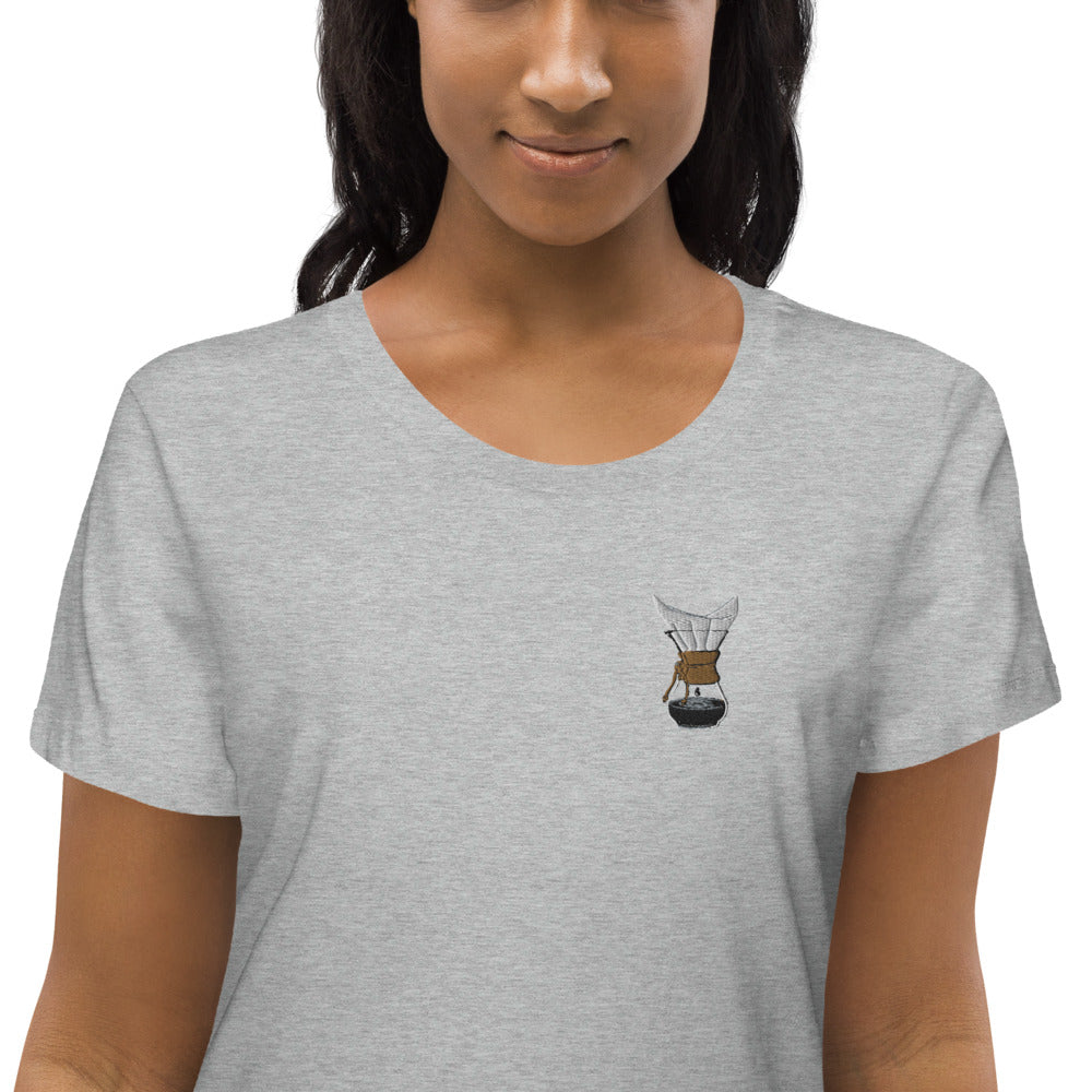 Sophisticated filter | Besticktes Bio-Baumwoll Damen T-Shirt